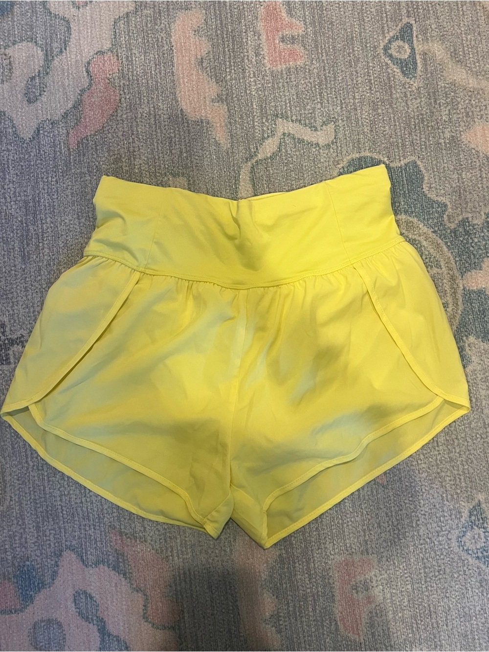 Love Tree Yellow High-Waist Athletic Shorts